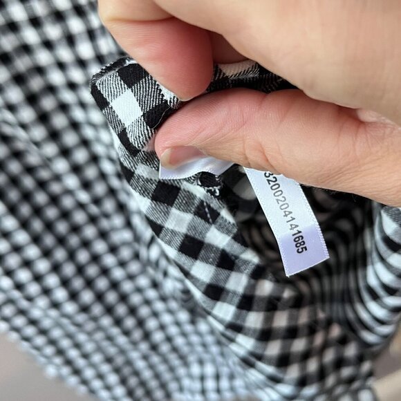 Marine Layer Women's Black and White Checkered Flannel Shirt- Size Small - Picture 4 of 5